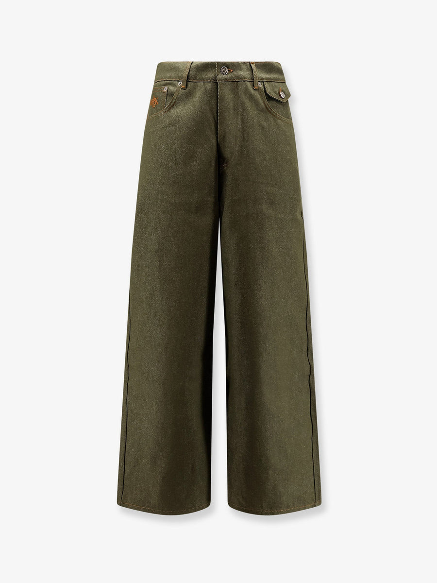 Trousers The Gardeners Green Denim Cotton