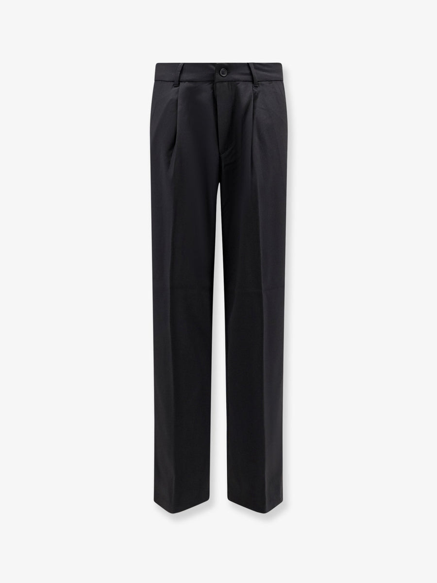 Trousers Viscose Blend Black Polyester