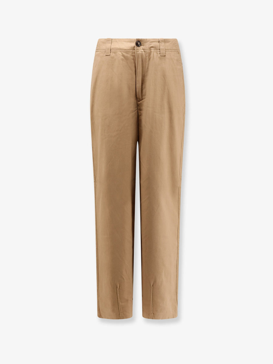 Denim Trousers Beige Cotton