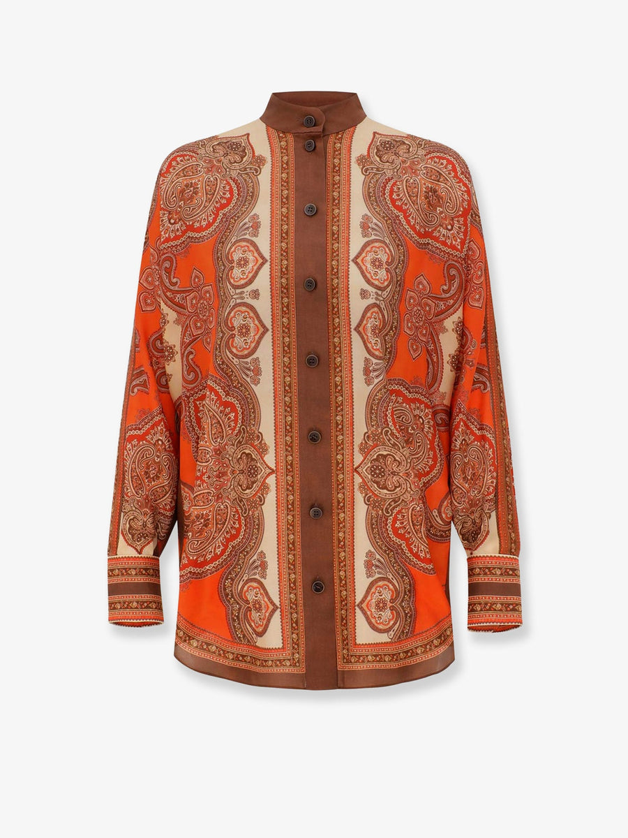 Shirt Mahon Dolman Brown Silk