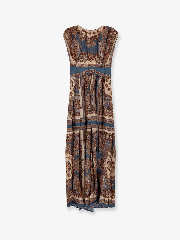 Long Silk Dress Mahon Brown