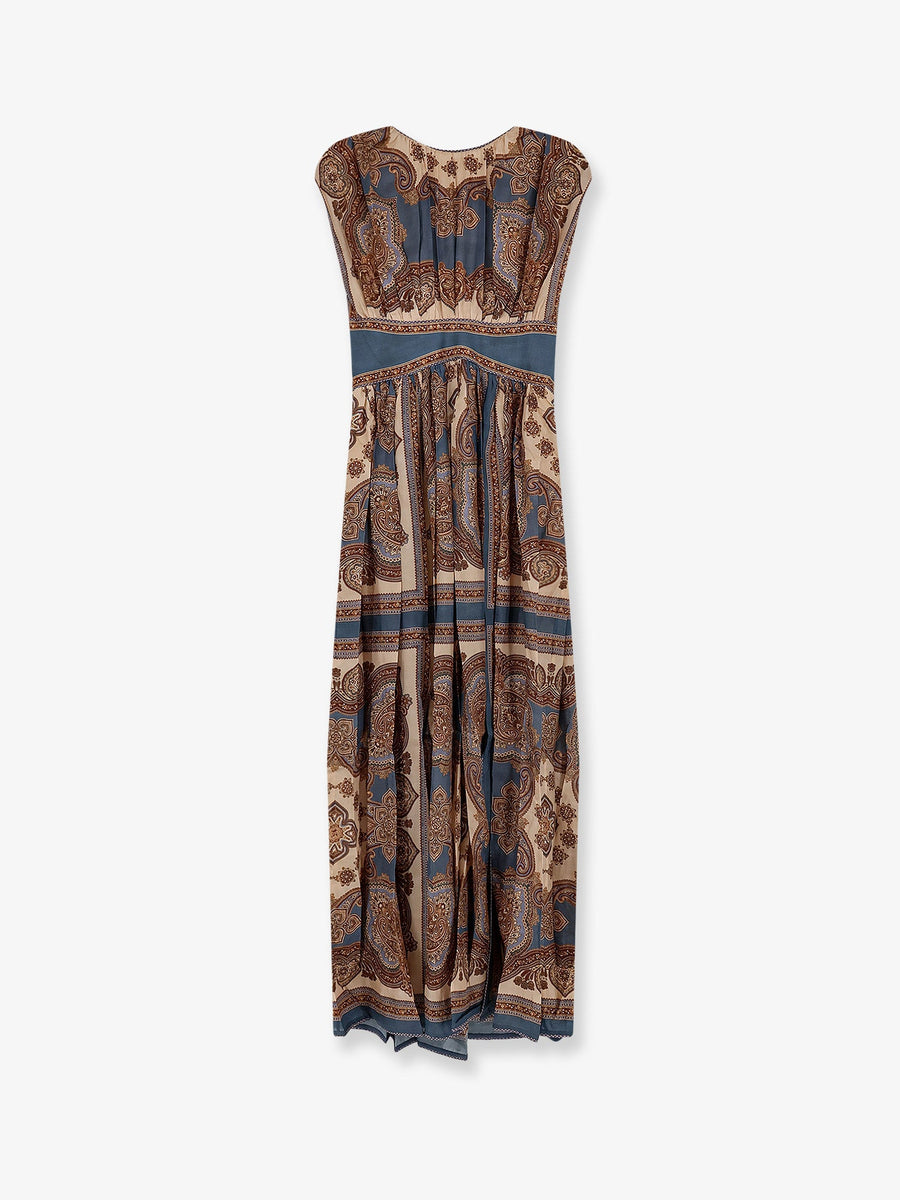Long Silk Dress Mahon Brown