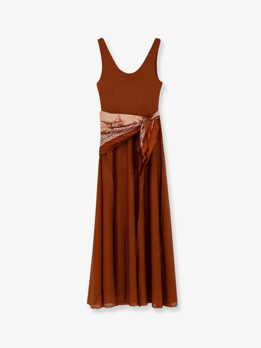 Long Dress Aster Viscose Blend Orange