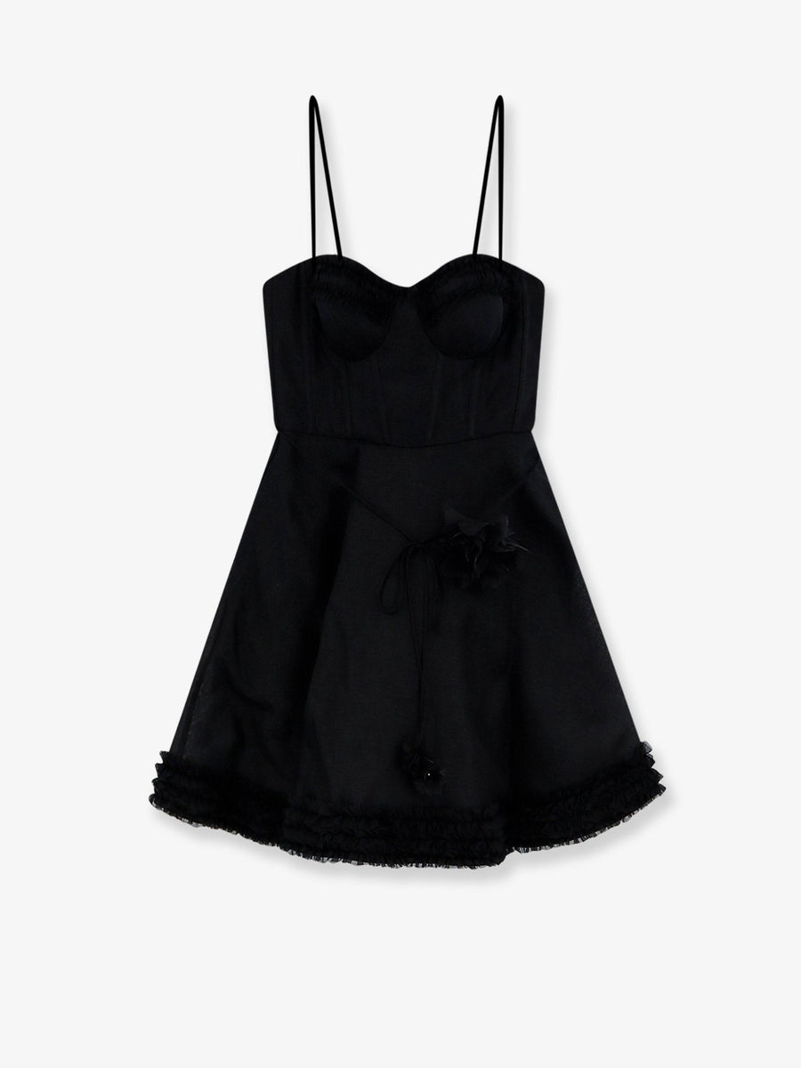 Mini Dress Luna Linen-Silk Black