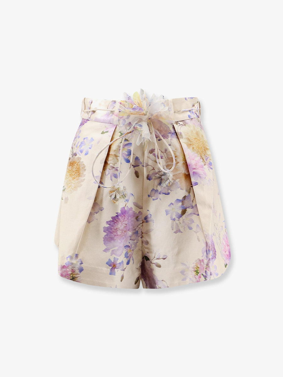 Shorts Luna Silk-Cotton Beige