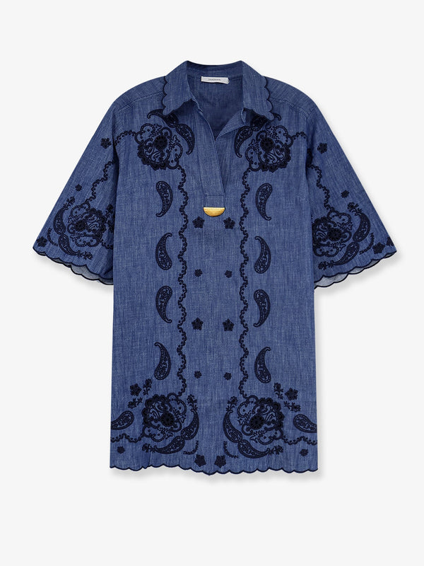 Dress Aster Denim Mini Blue Cotton