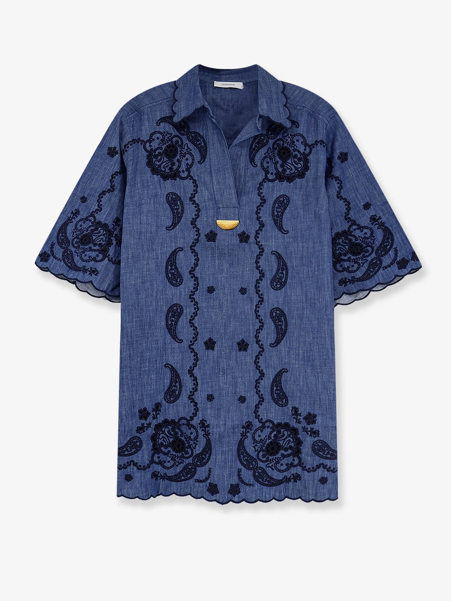 Dress Aster Denim Mini Blue Cotton