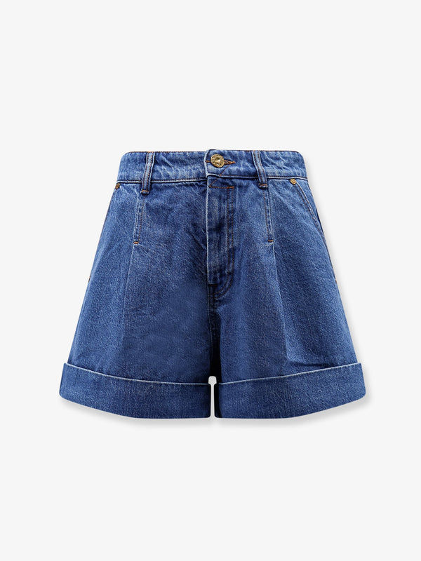 Tailored Denim Shorts Blue Cotton