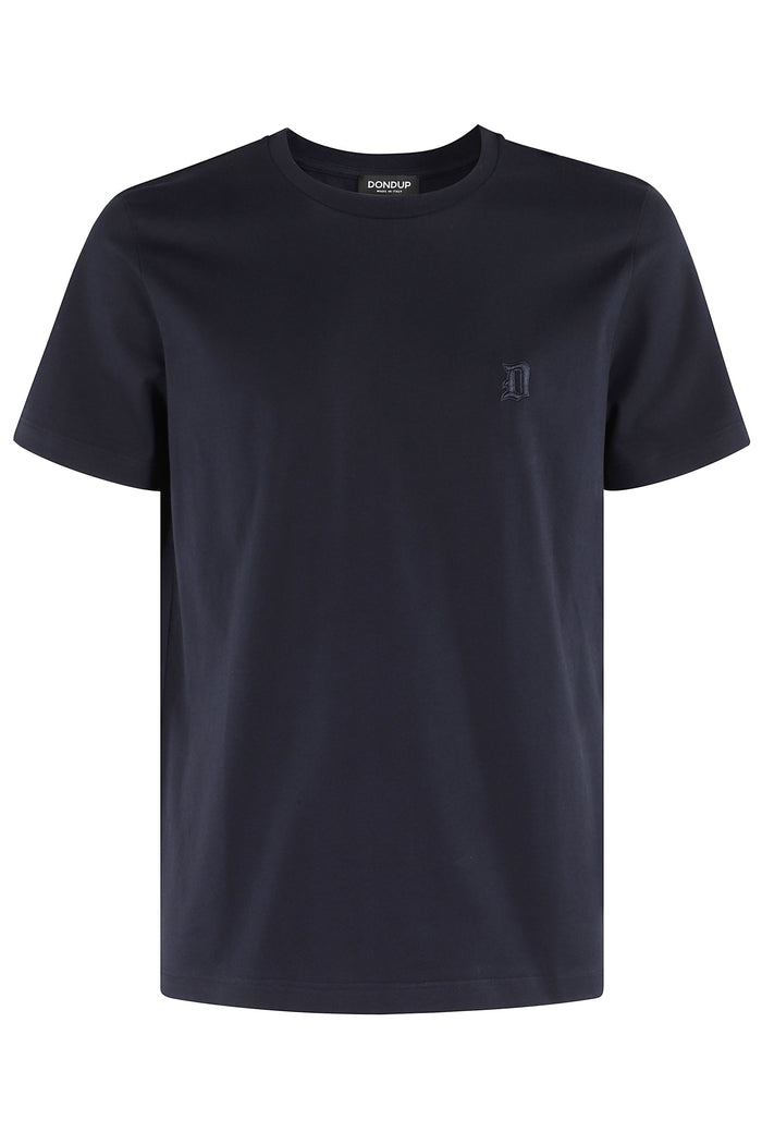 Logo Piccolo Su Tono Mm Jersey Blue Cotton T-shirt