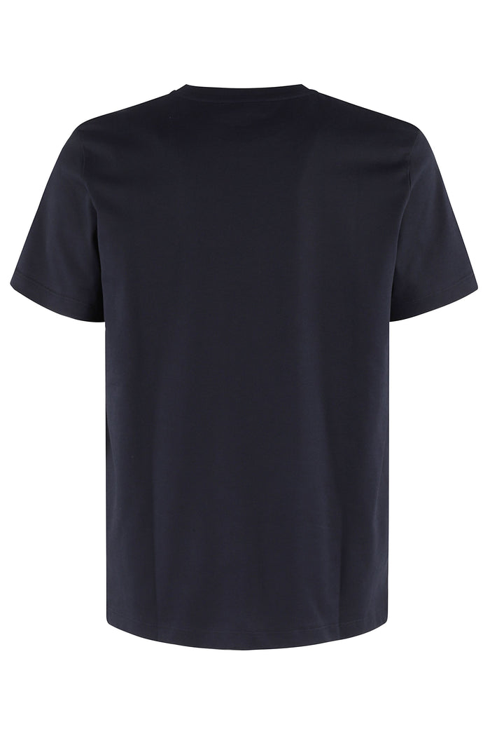 Logo Piccolo Su Tono Mm Jersey Blue Cotton T-shirt