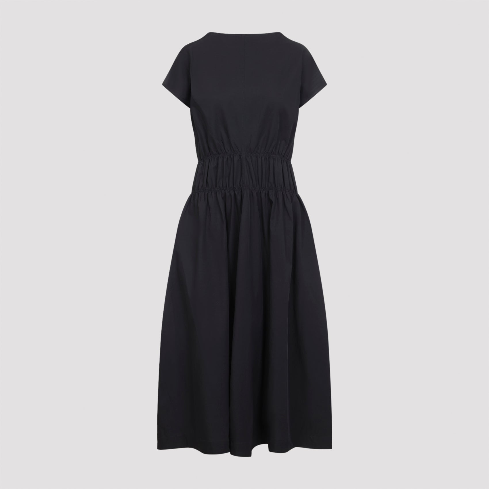Simos Ruched Waist Panel Dress Black Cotton