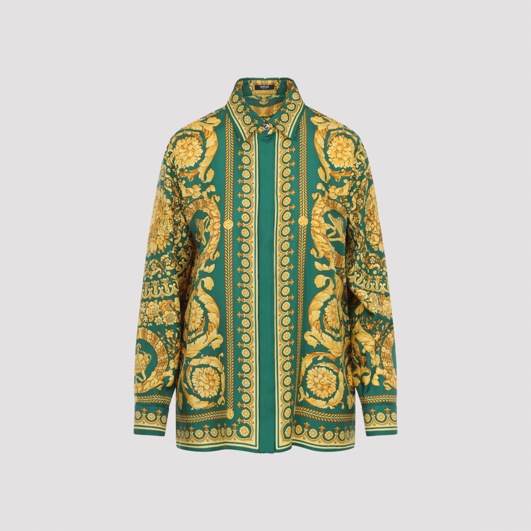 Formal Shirt Green Silk