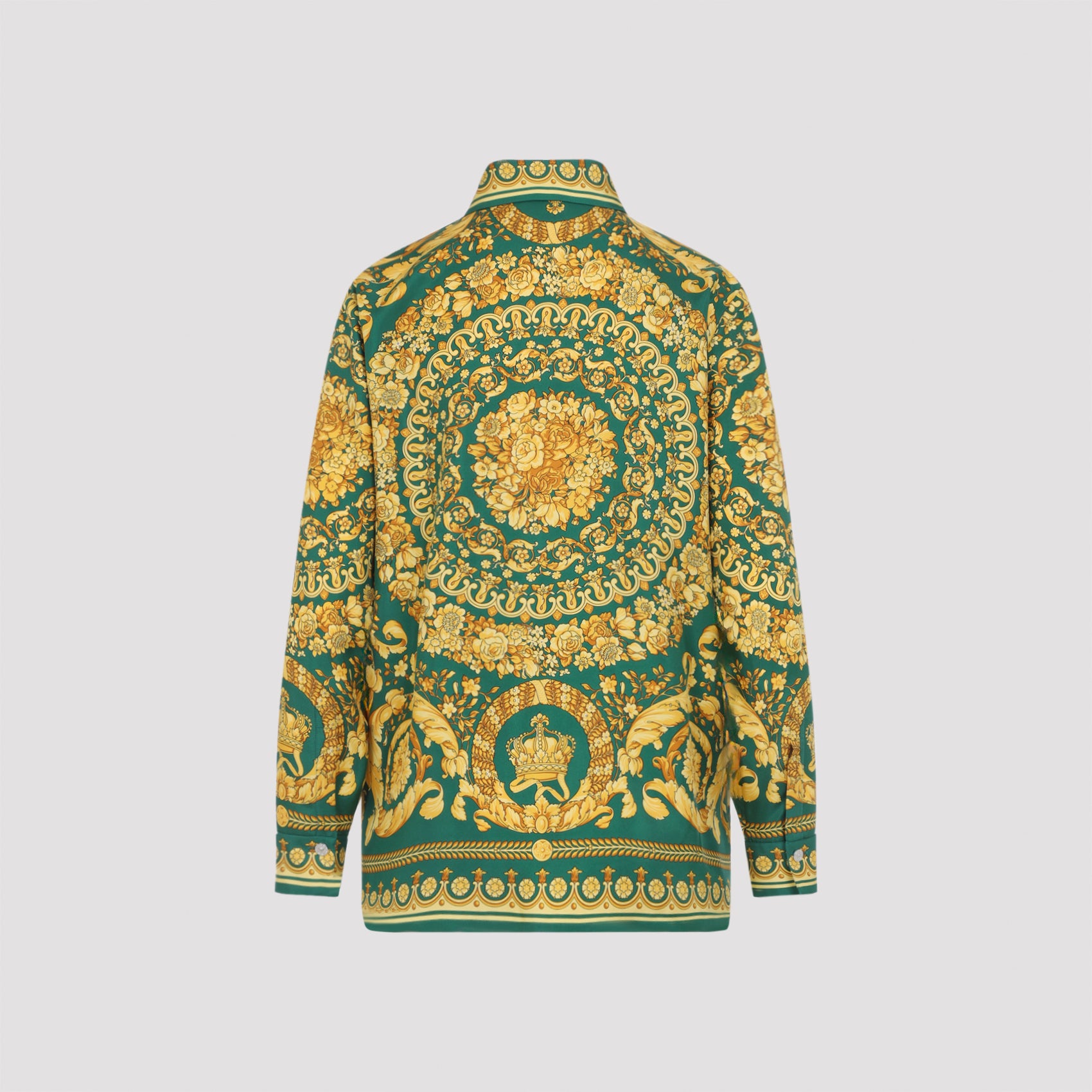 Formal Shirt Green Silk