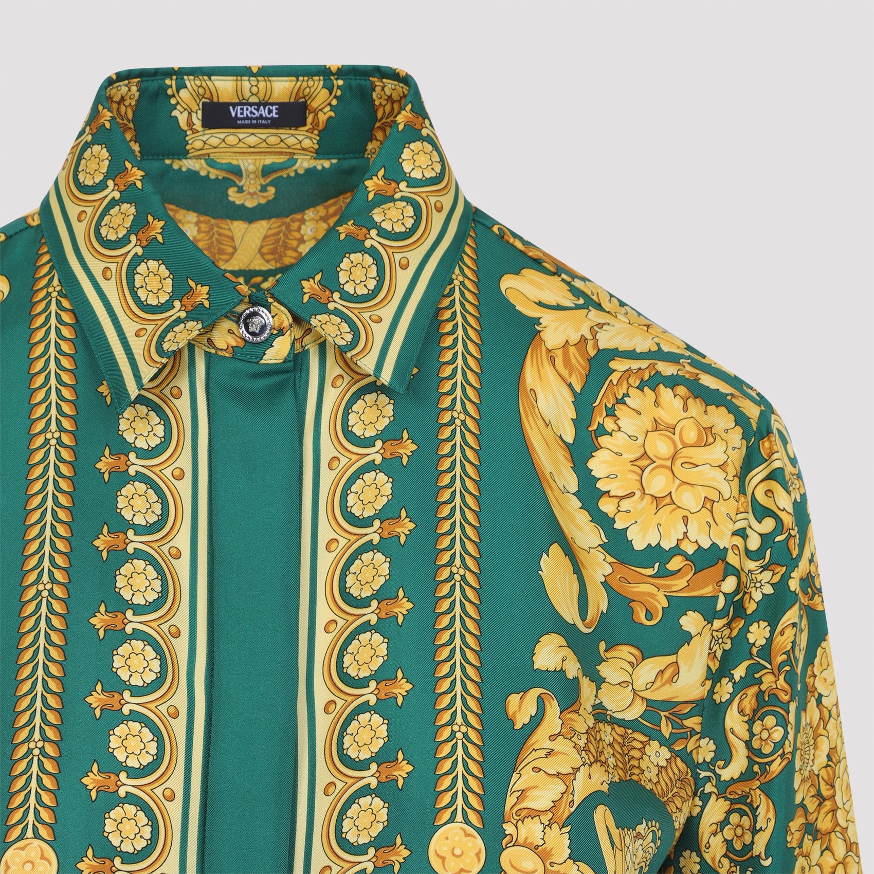 Formal Shirt Green Silk