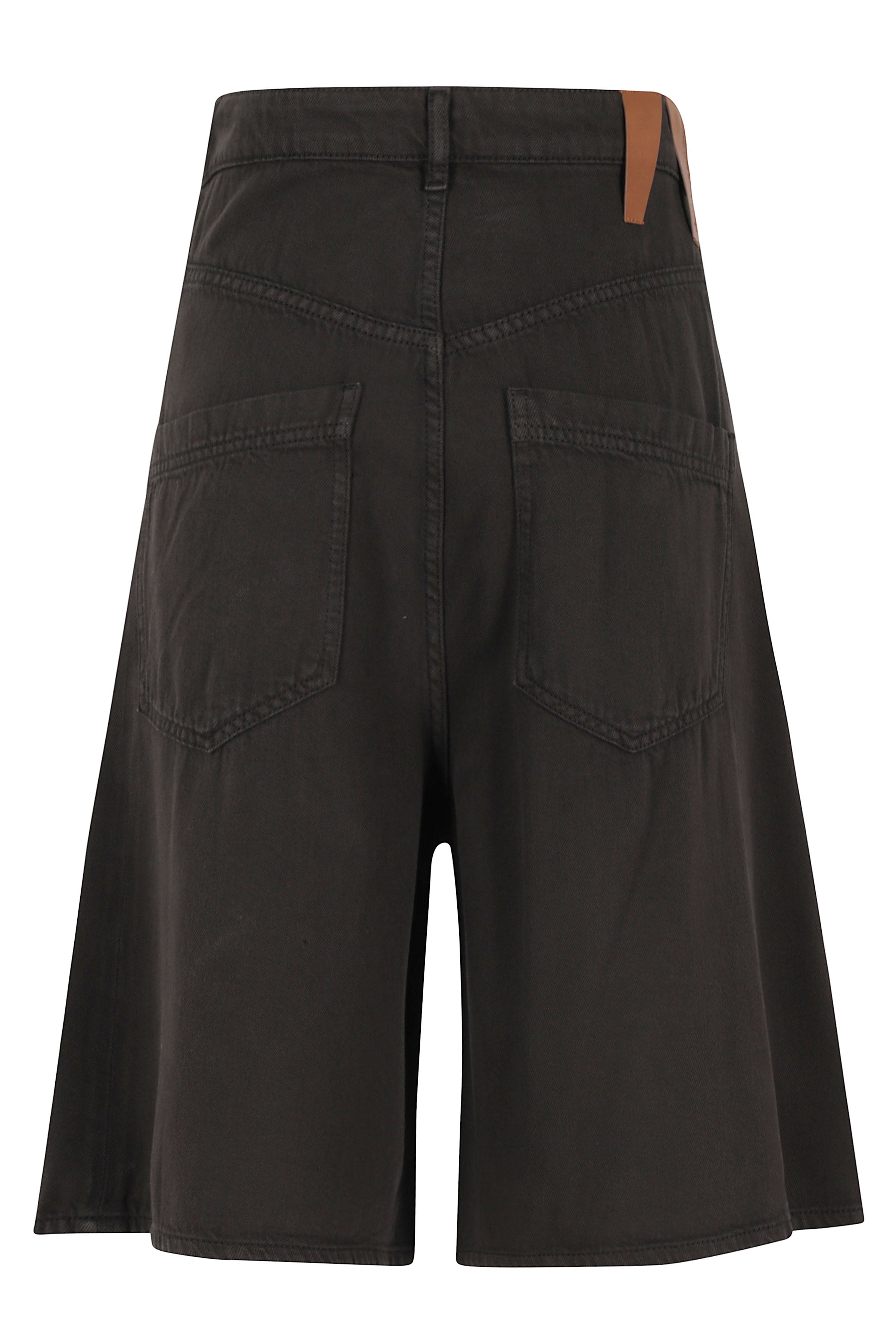 Ines Fold Over Tencel Shorts Brown Cotton