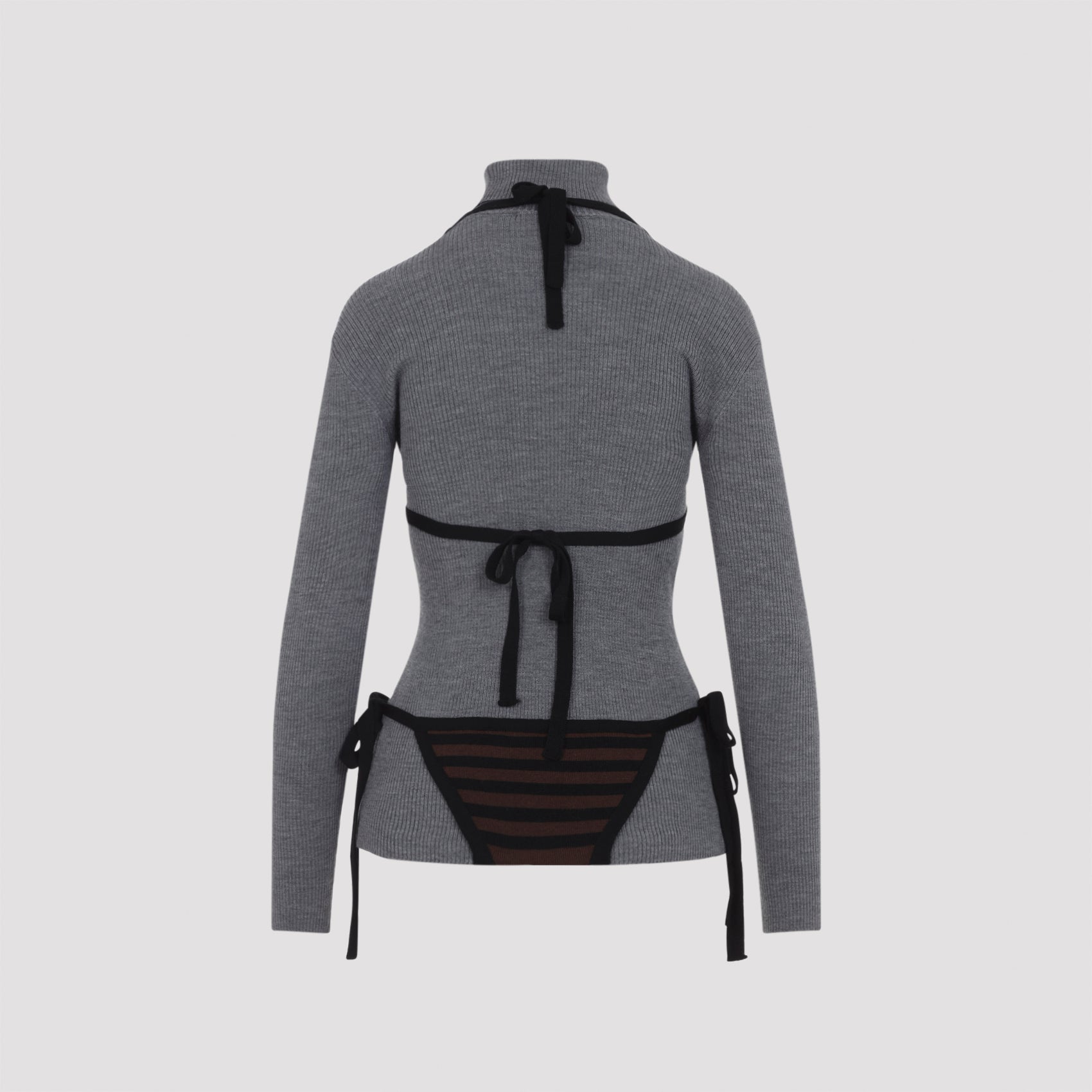 Turtleneck Grey Virgin Wool Sweater