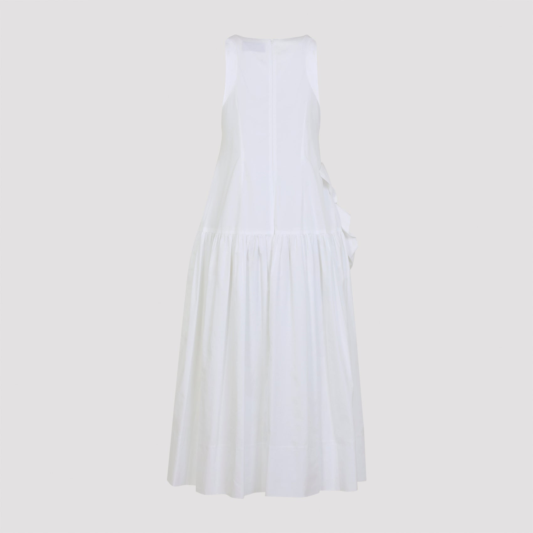 Rosette Tapered Dress White Cotton