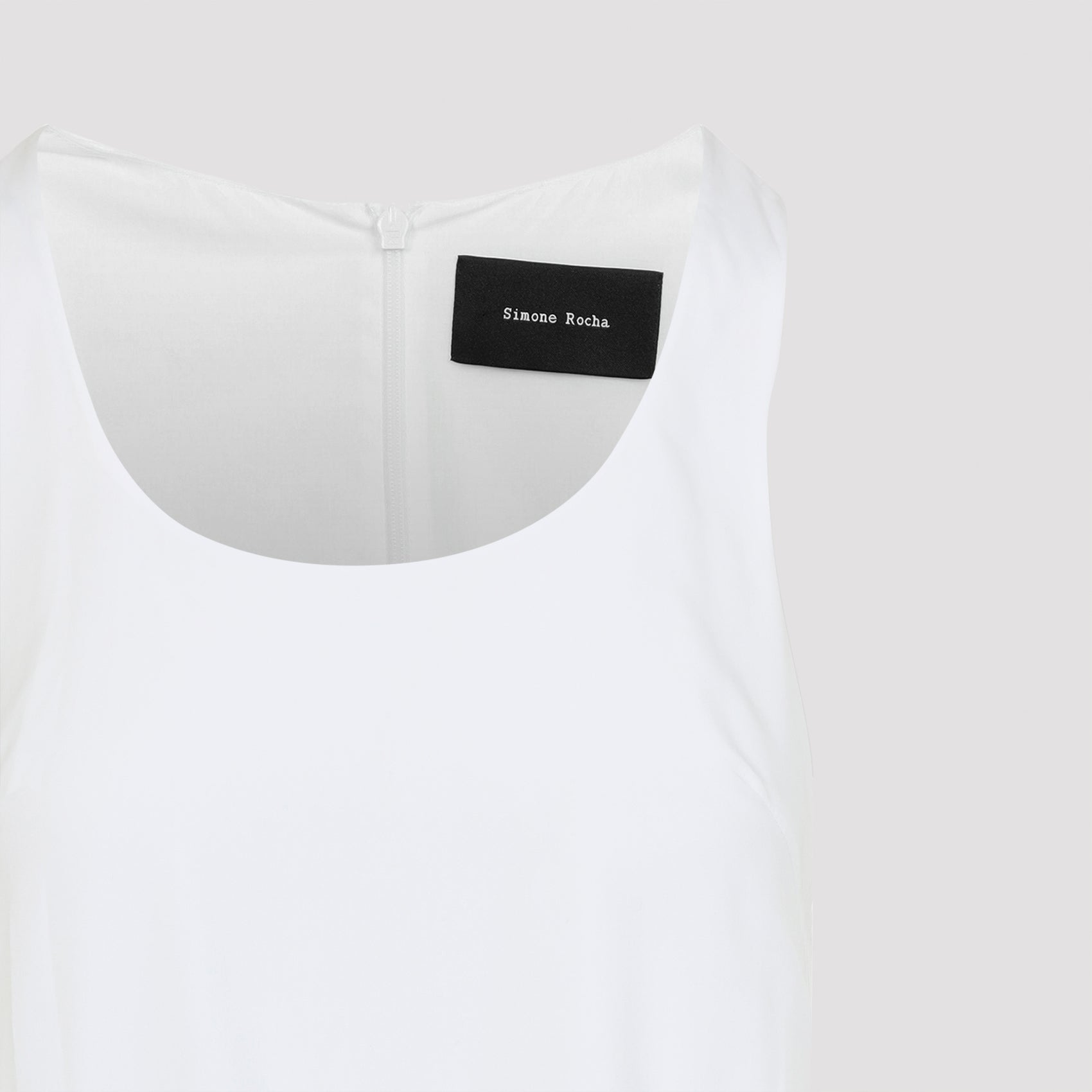 Rosette Tapered Dress White Cotton