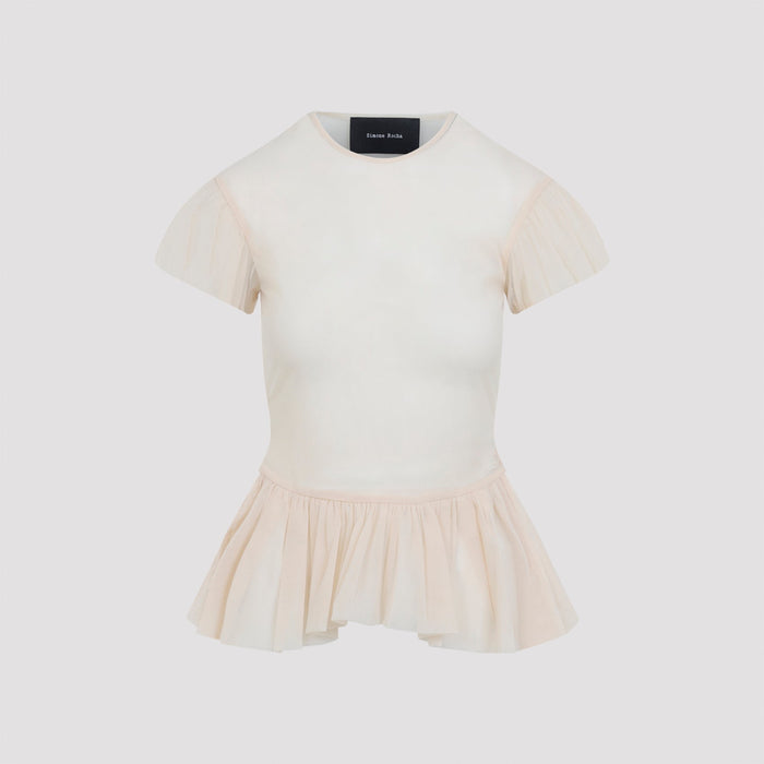 Simone Rocha Sheer Ballet Peplum Top Polyamide