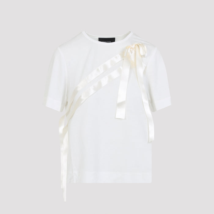 Bow Sash Easy T-shirt White Lyocell Tshirt