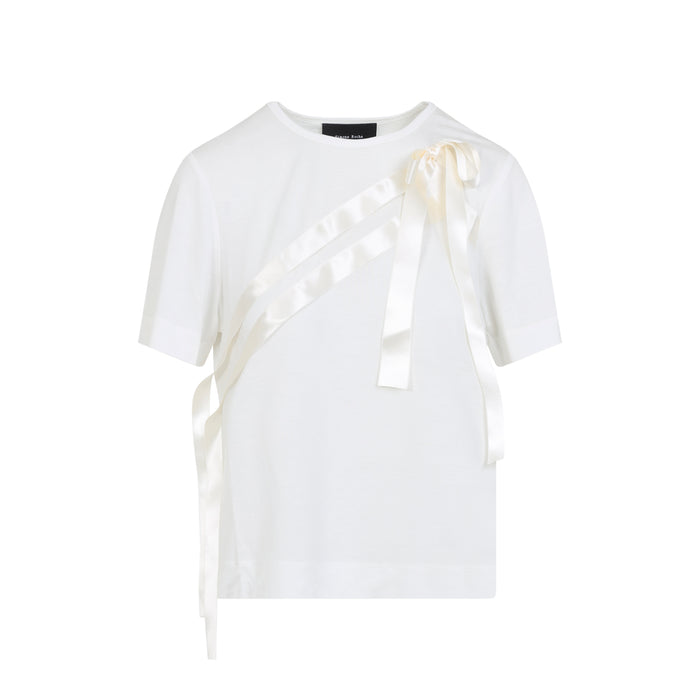 Bow Sash Easy T-shirt White Lyocell Tshirt