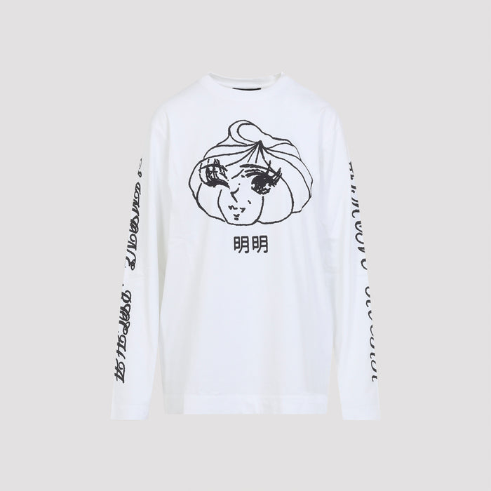 Dim Sum Logo Print T-shirt White Cotton Tshirt