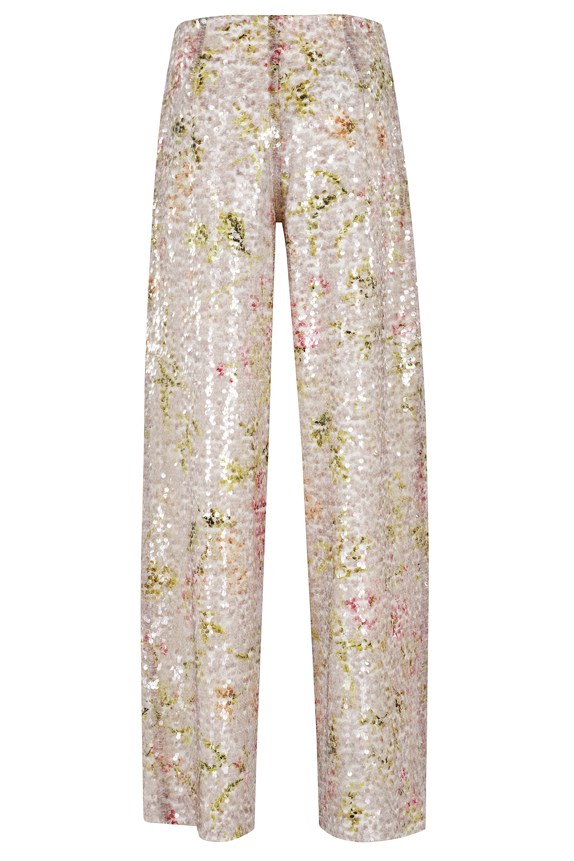 Paillettes Stampata Multicolour Poliestere Pantaloni