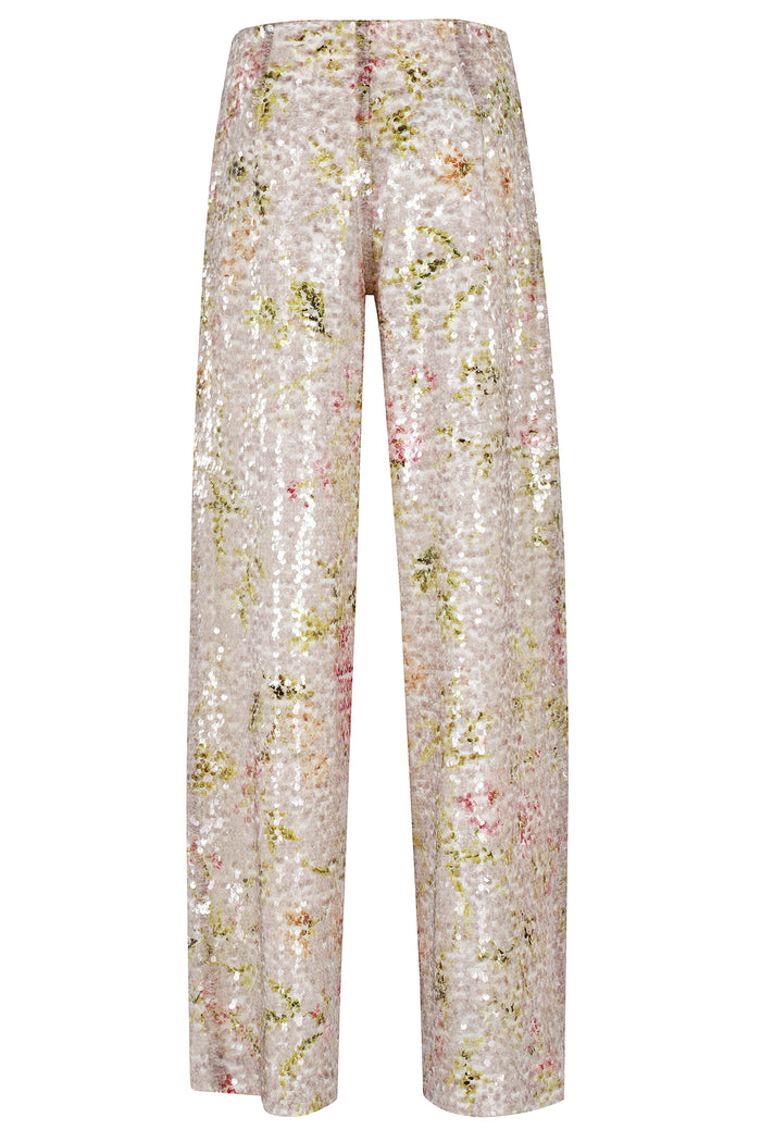 Paillettes Stampata Multicolour Poliestere Pantaloni