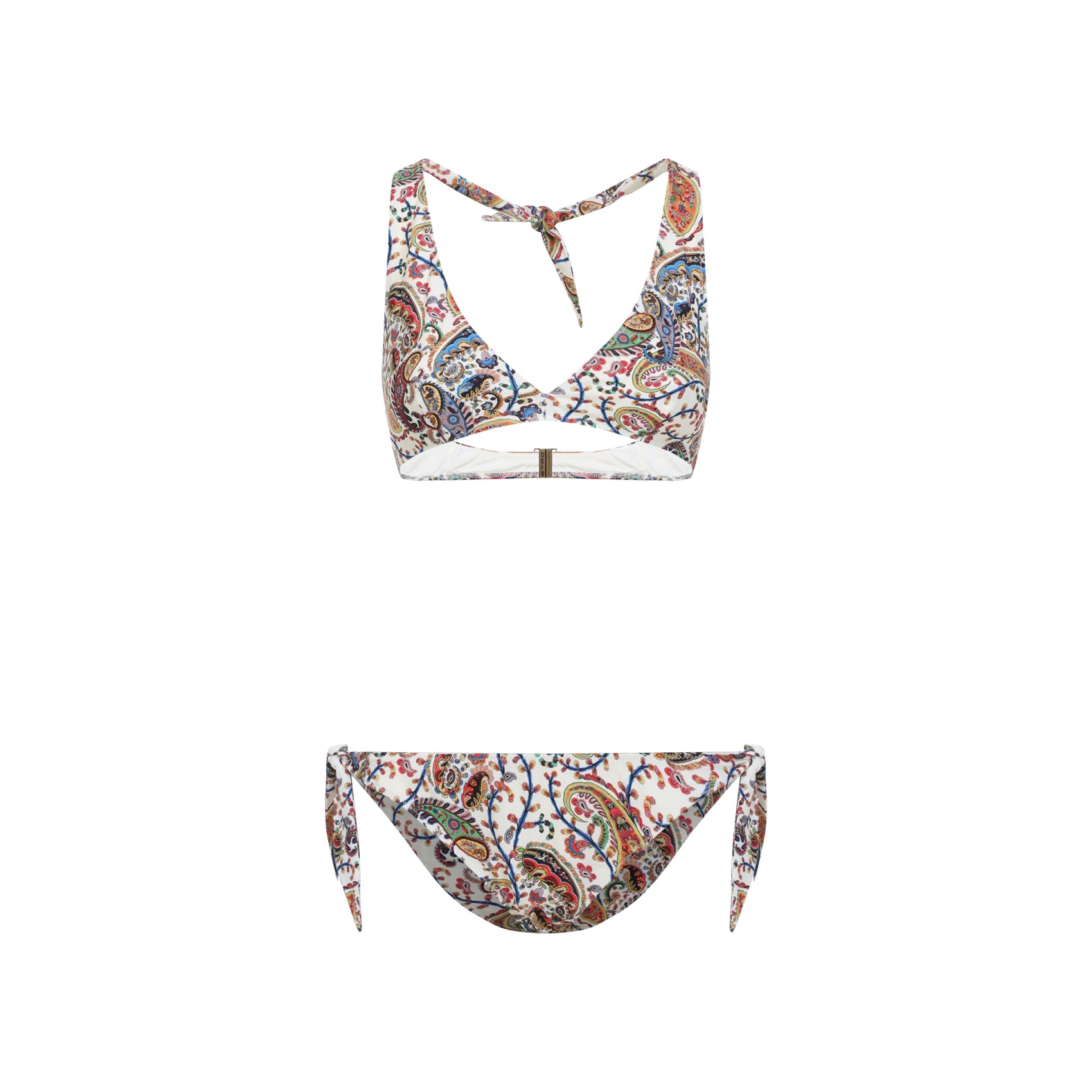 Halter Neck Bikini Multicolour Polyamide Elastan Swimwear