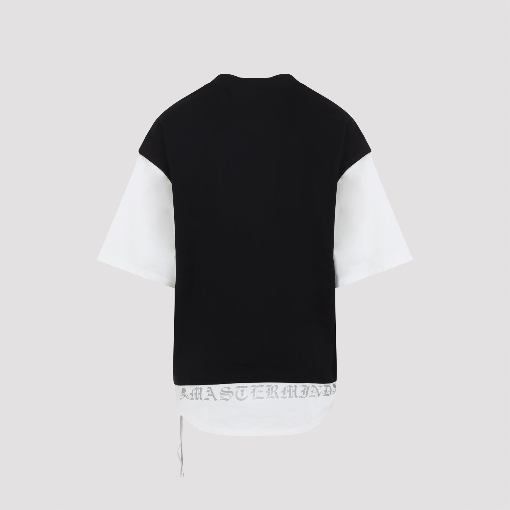 Layered Short Sleeves Vest Tee Black Cotton Tshirt