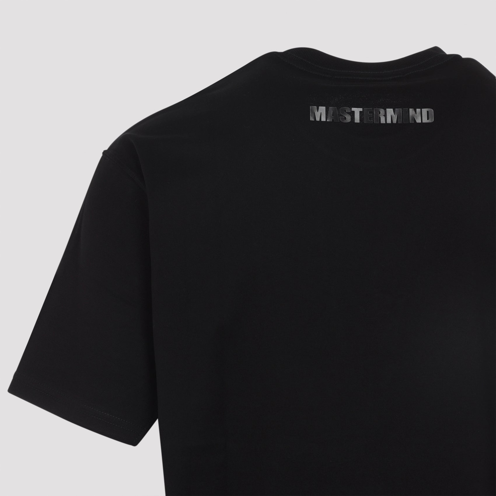 Side Panel Short Sleeves Tee Black Cotton Tshirt