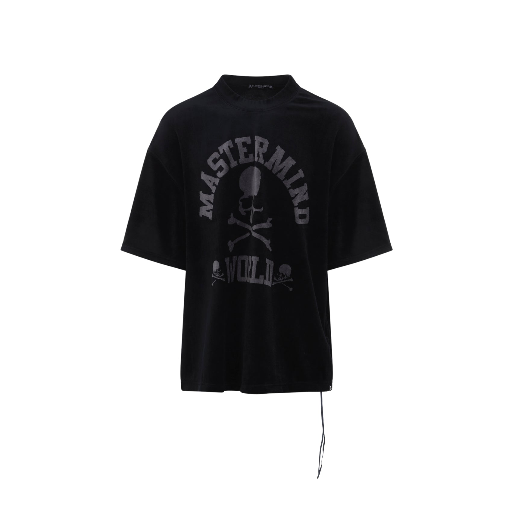 Velour T-Shirt Black Cotton Polyester Tshirt