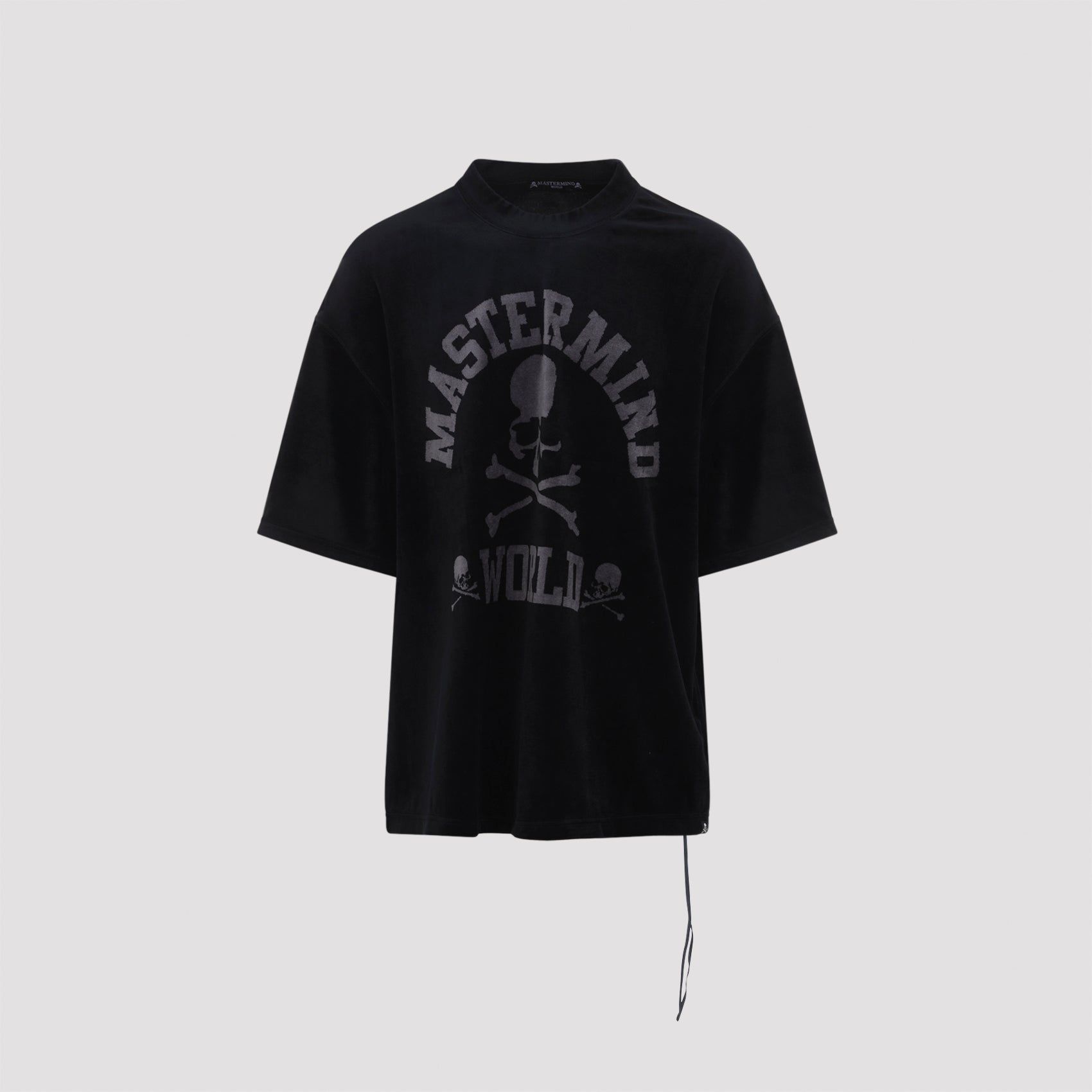 Velour T-Shirt Black Cotton Polyester Tshirt