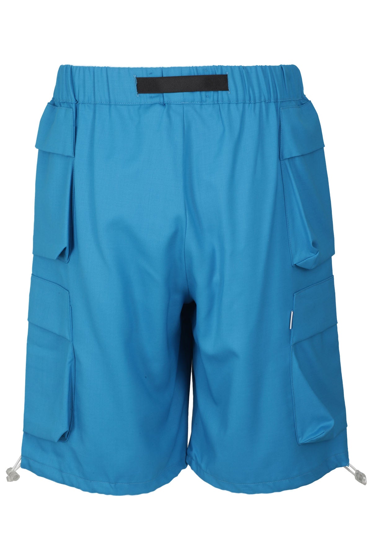 Cargo Fit Short Blue Lana Vergine Elastan