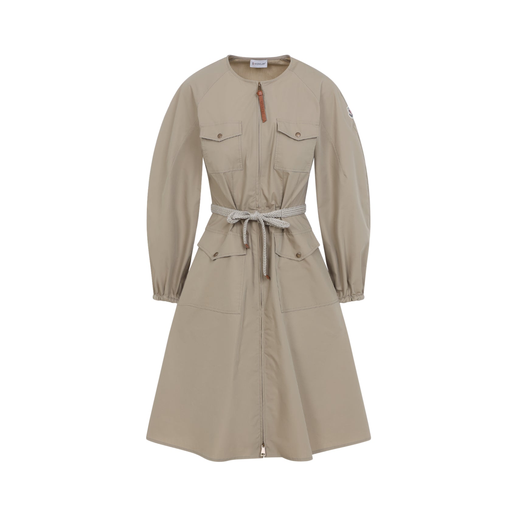 Cotton Mini Dress Nude & Neutrals Polyester
