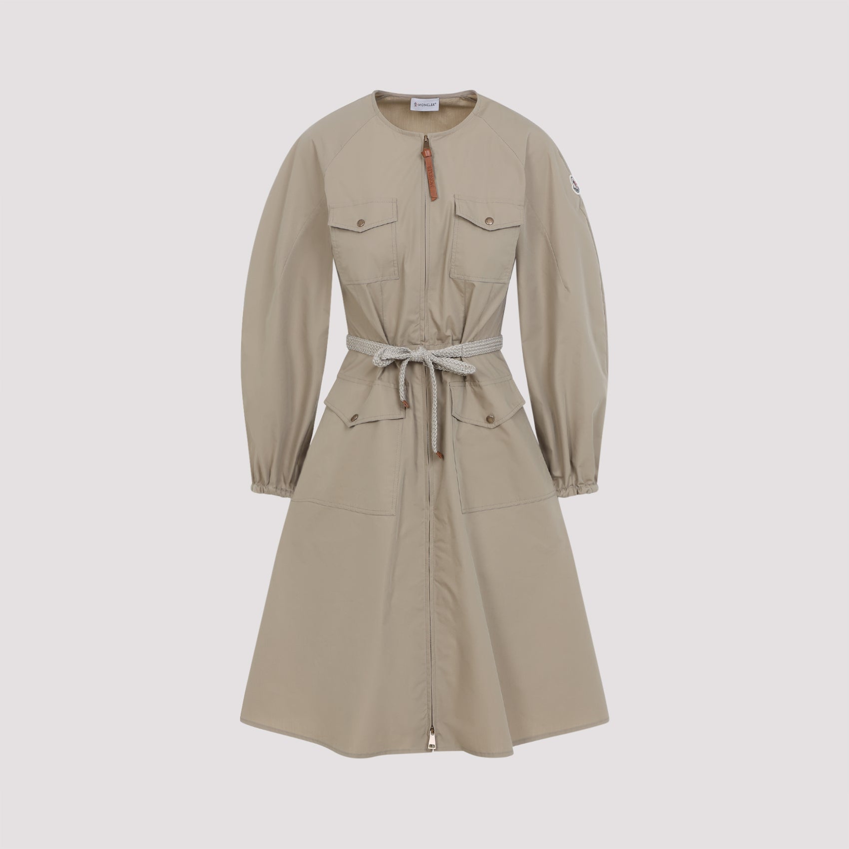 Cotton Mini Dress Nude & Neutrals Polyester