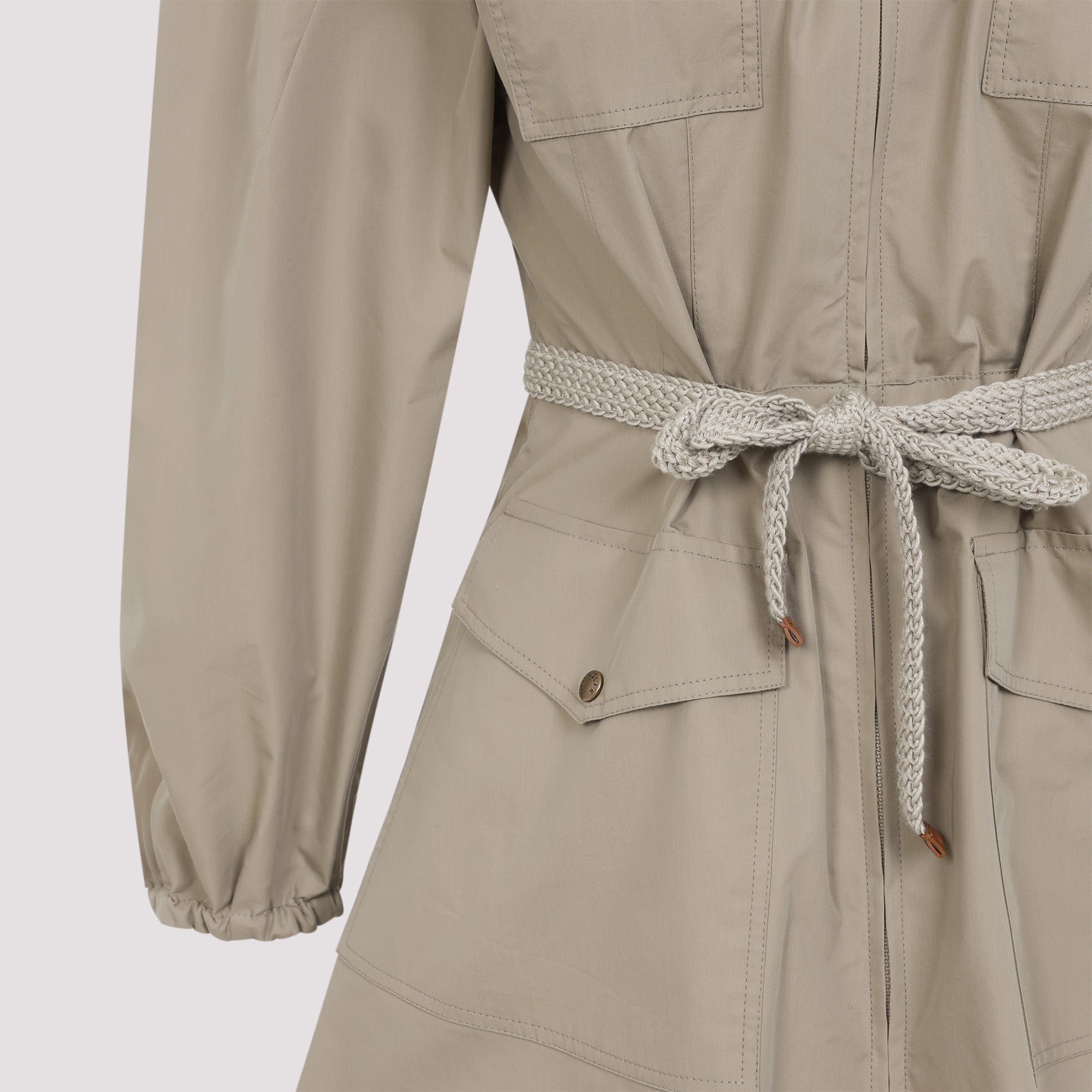 Cotton Mini Dress Nude & Neutrals Polyester