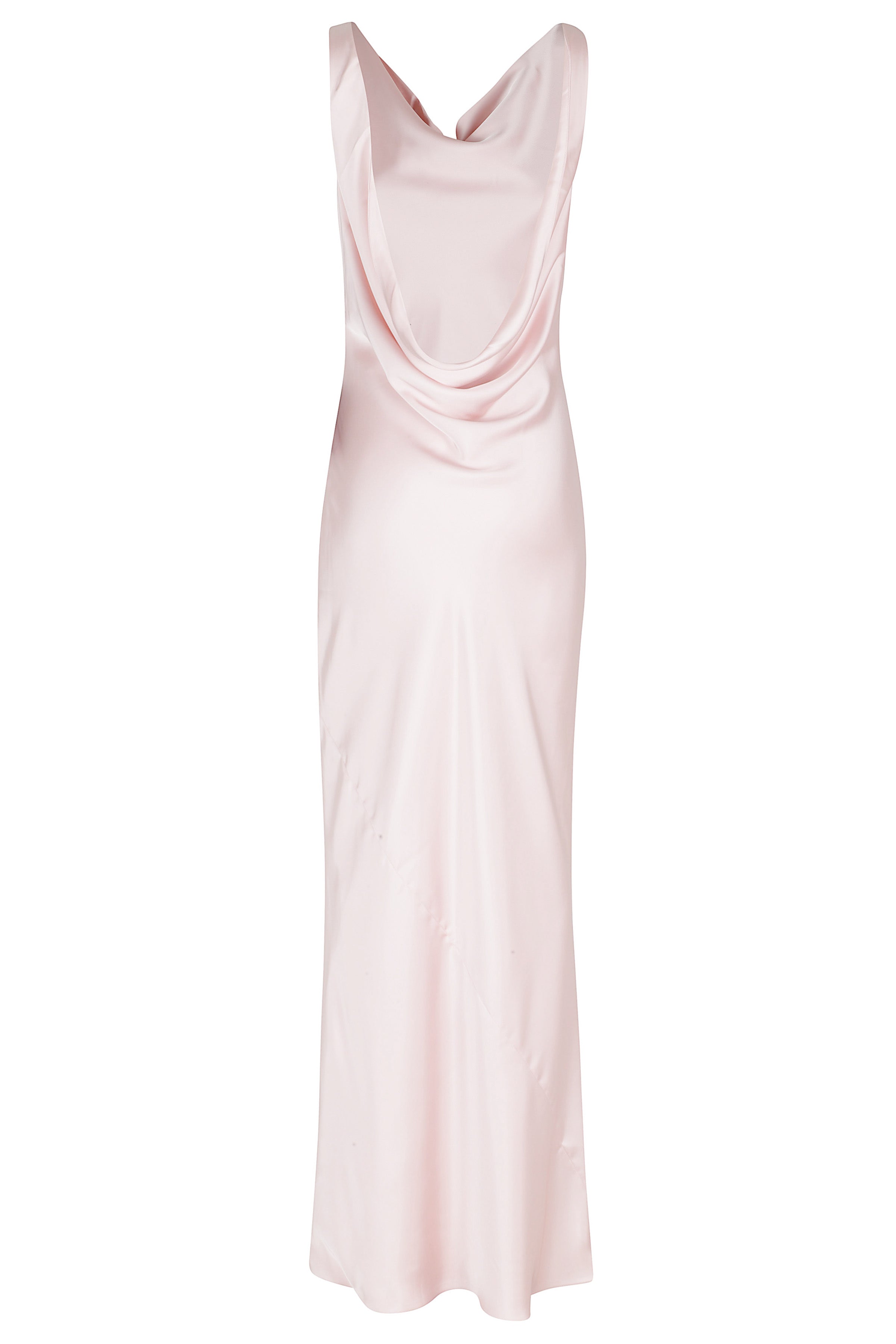 Sleeveless Low Back Drape Gown Pink & Purple Poliestere Abito