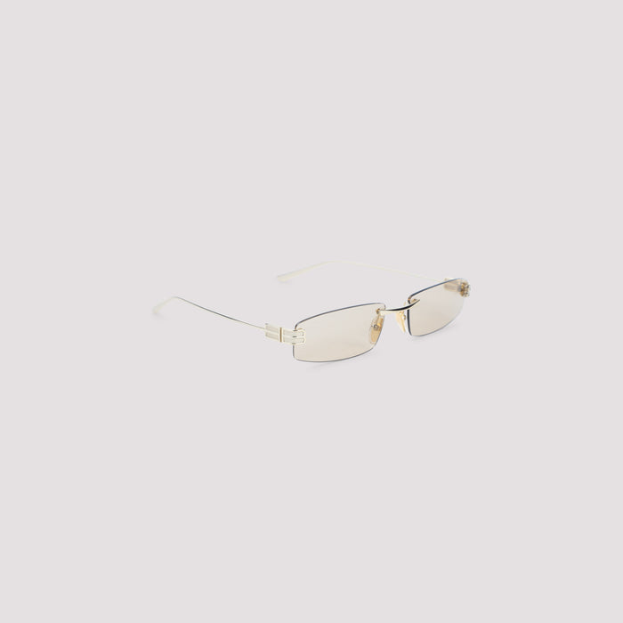 Gossip Rectangle Sunglasses Brown Acetate Metal Glasses