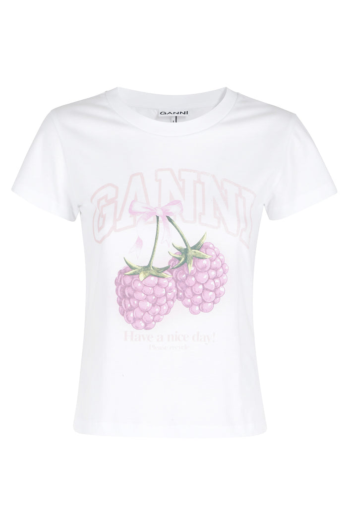 Baby Fit Tshirt Raspberry White Organic Cotton T-shirt