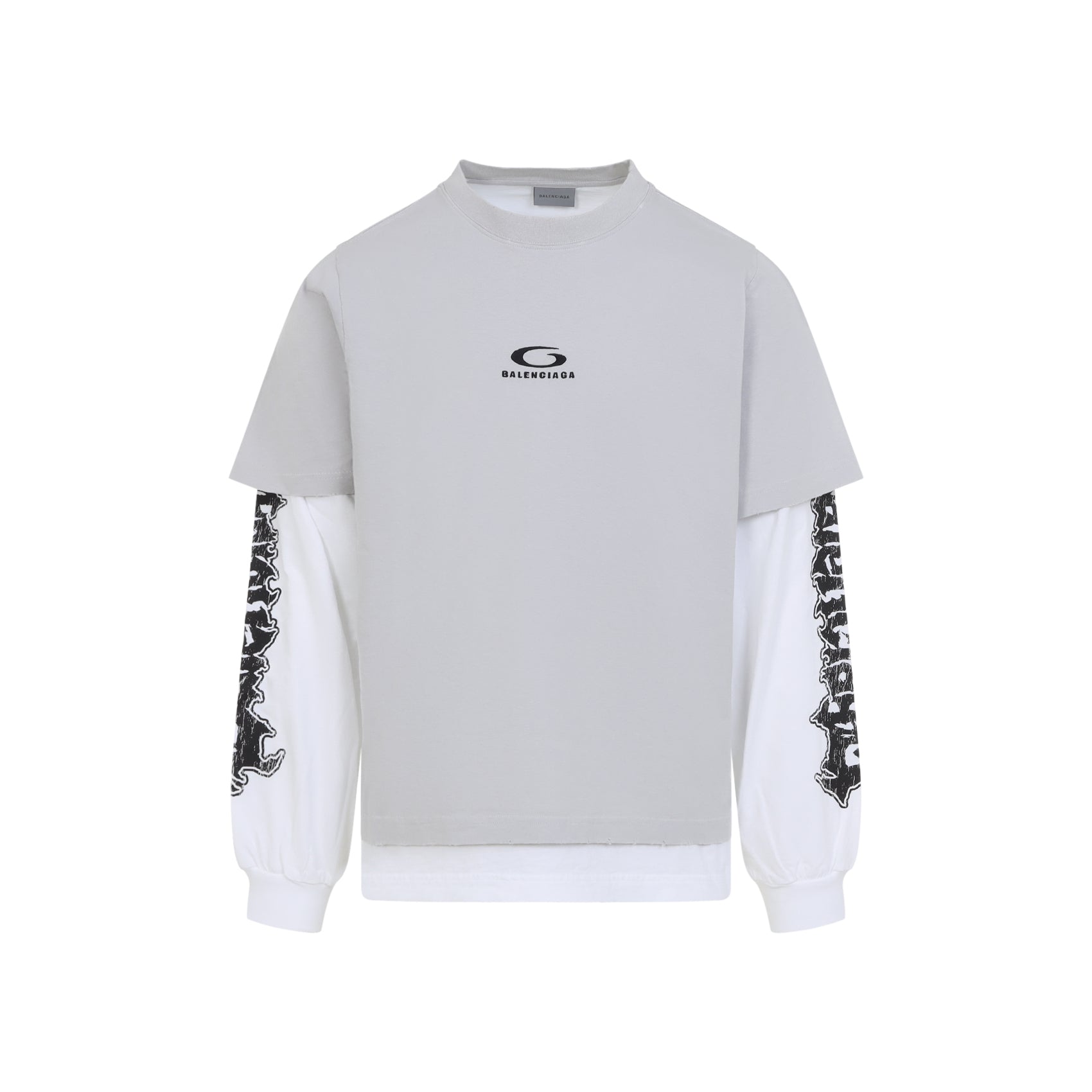Hybrid Double T-Shirt Grey Cotton Tshirt