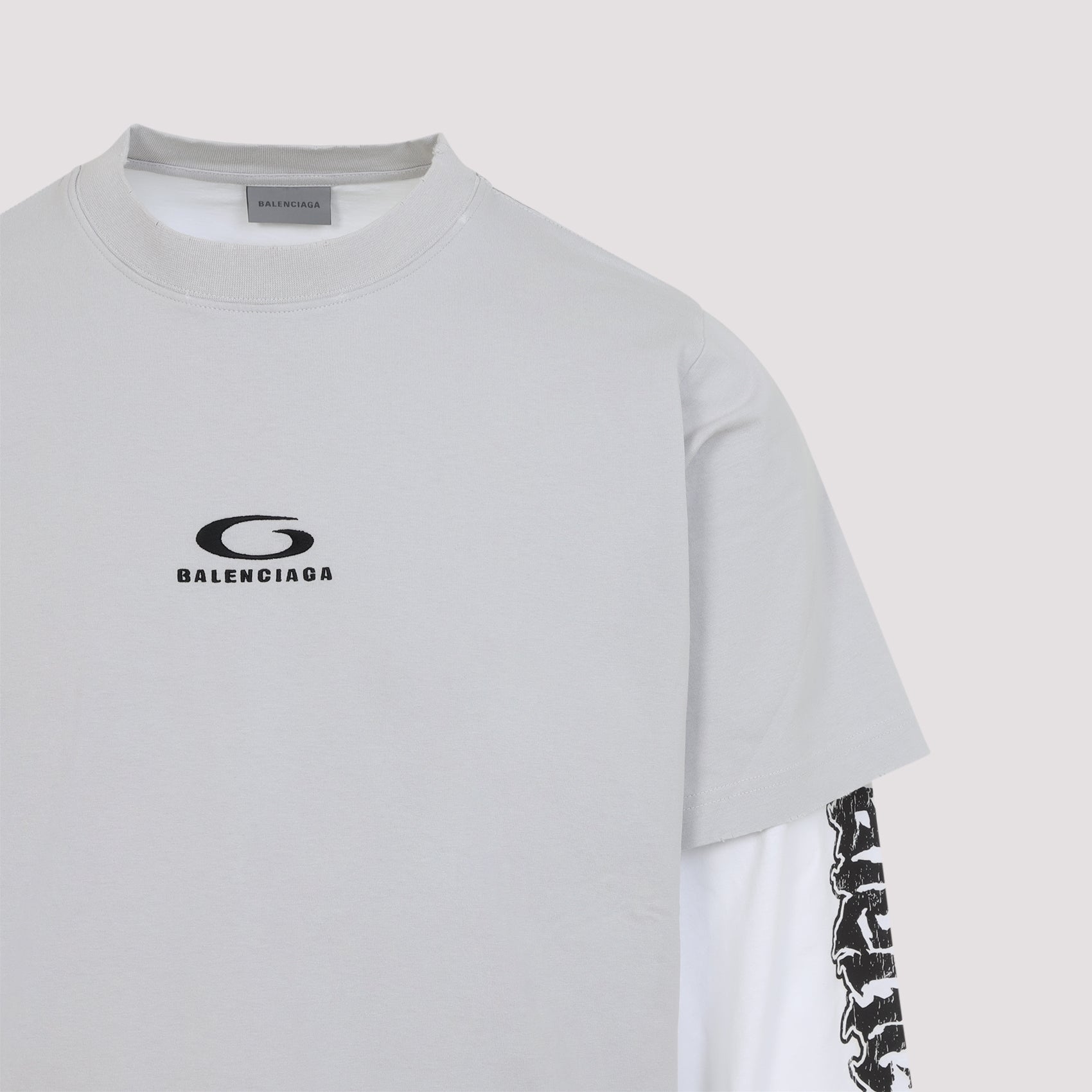 Hybrid Double T-Shirt Grey Cotton Tshirt