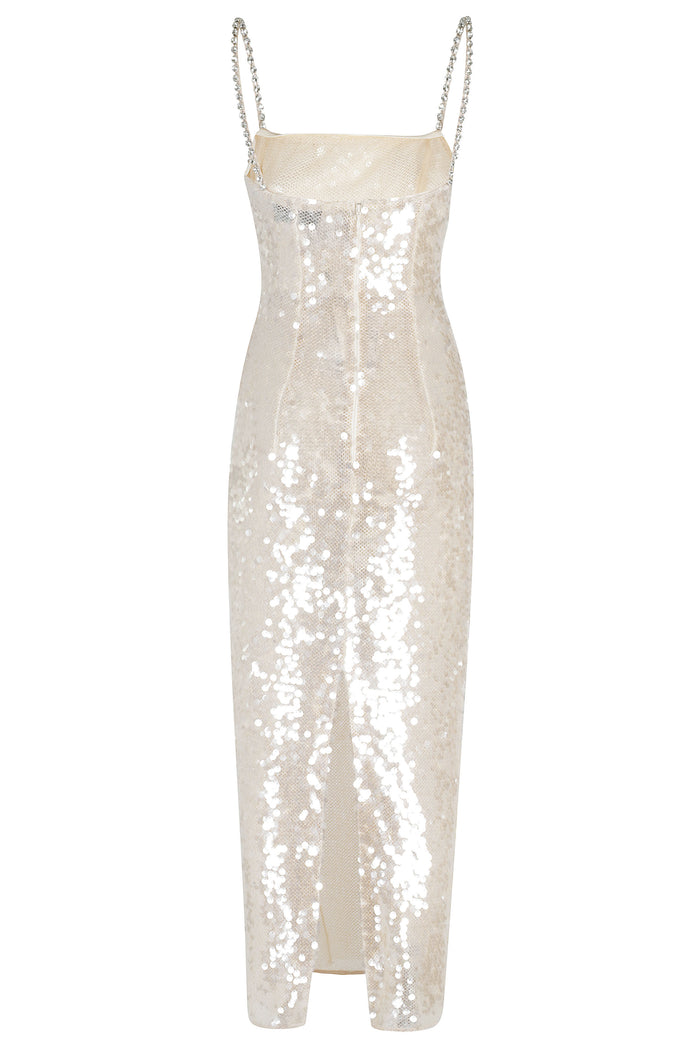 Evening Dress White Nylon; Lining: Polyester Abito