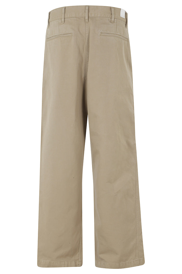 Wide Twist Chino Green Cotone Pantaloni