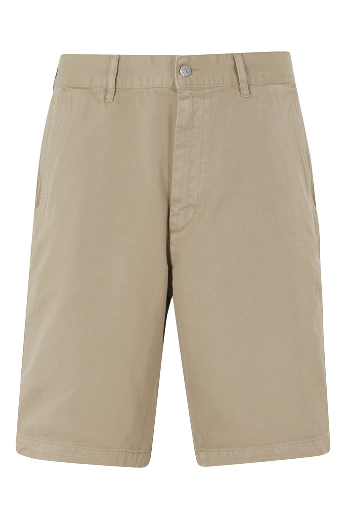 Wide Twist Chino Shorts Green Cotone