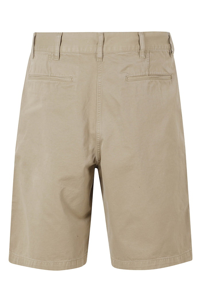 Wide Twist Chino Shorts Green Cotone