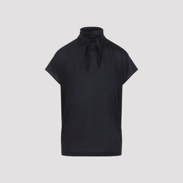 Fulard Top Black Camel Cotton Tshirt