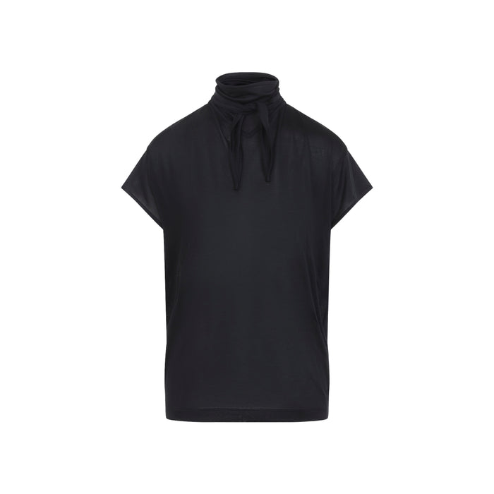 Fulard Top Black Camel Cotton Tshirt
