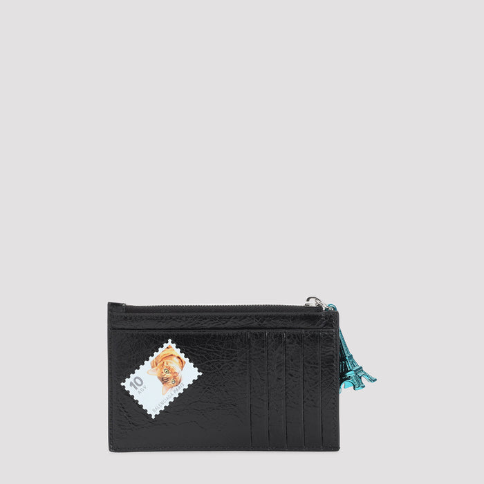 Cash Long Card Holder Black Lamb Leather Smallleathergoods