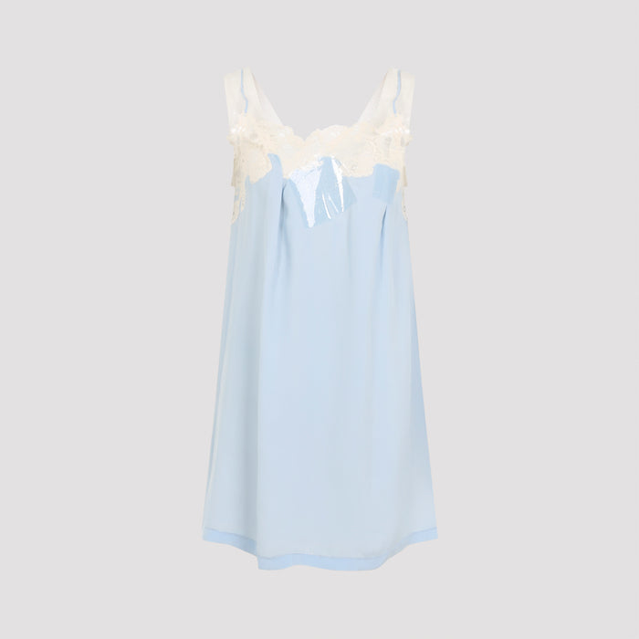 Mini Dress Blue Cupro